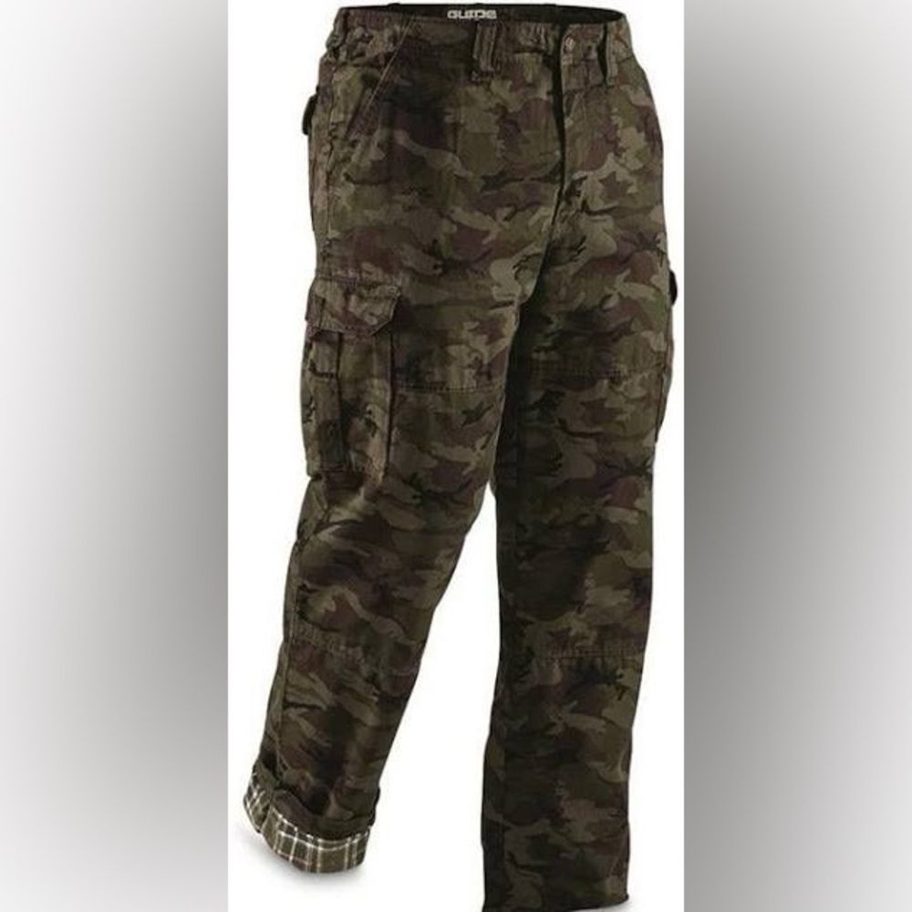 Men's Flannel Lined Camouflage Cargo Pants